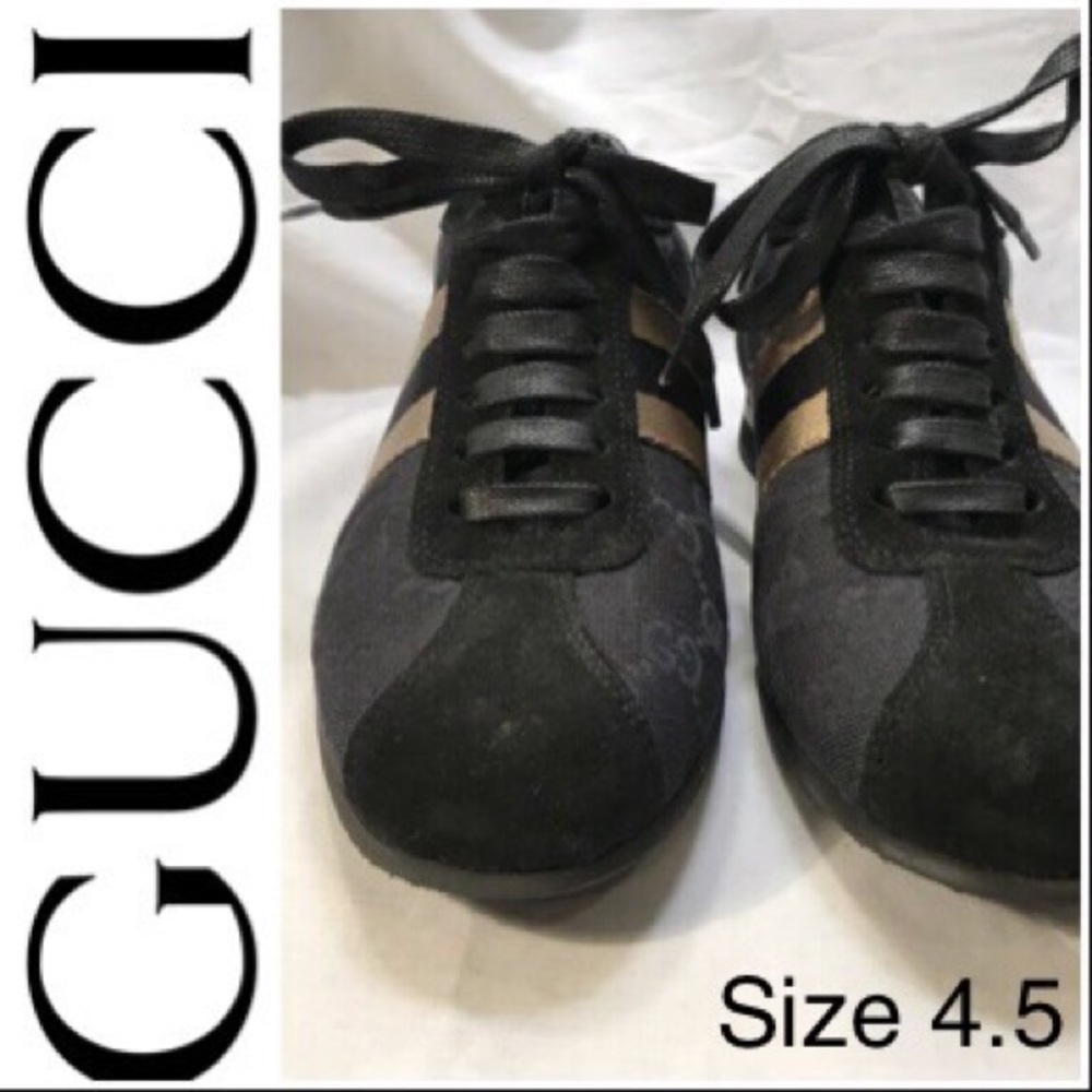 🍂Gucci GG Canvas & Classic Web Sneakers 34.5